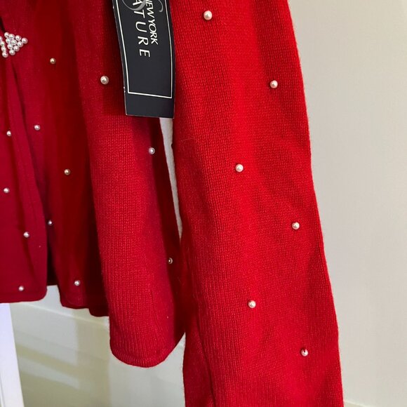 BNWT JONES NEW YORK Faux Pearl (XL) Crimson Red - Picture 4 of 6